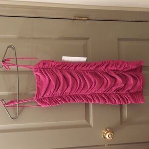 Cinched hot pink glitter dress